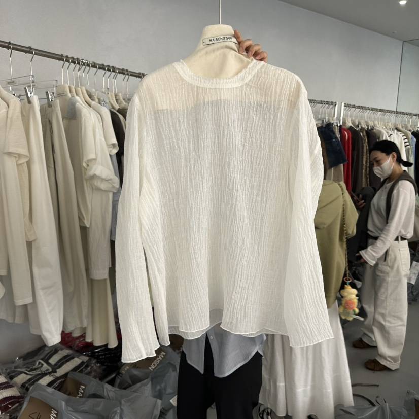 DOUBLE STANDARD/LE SMOKING/MAISONSTAFF韓國東大門代購女裝新品熱賣襯衫蕾絲衫褶皺MAISONSTAFF襯衫/蕾絲衫