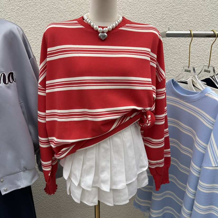 DRAWING韓國東大門代購女裝新款職業熱賣人氣長袖T恤寬松DRAWING長袖T恤