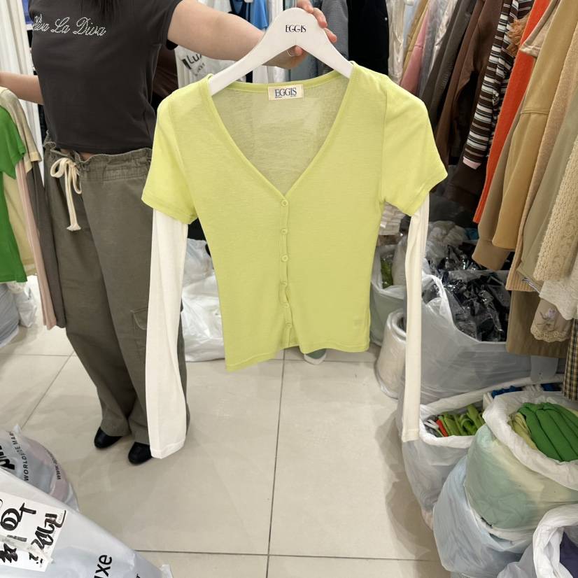 EGG IS韓國東大門直郵女士新品時尚職業26春夏針織衫開衫EGG IS針織衫