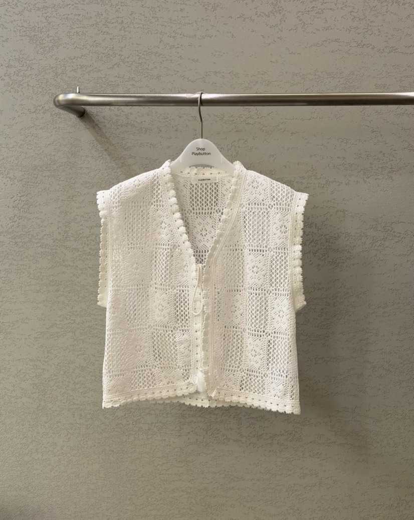 PLAYBUTTON-P東大門實拍女裝新款26春夏休閑職業人氣馬甲PLAYBUTTON馬甲