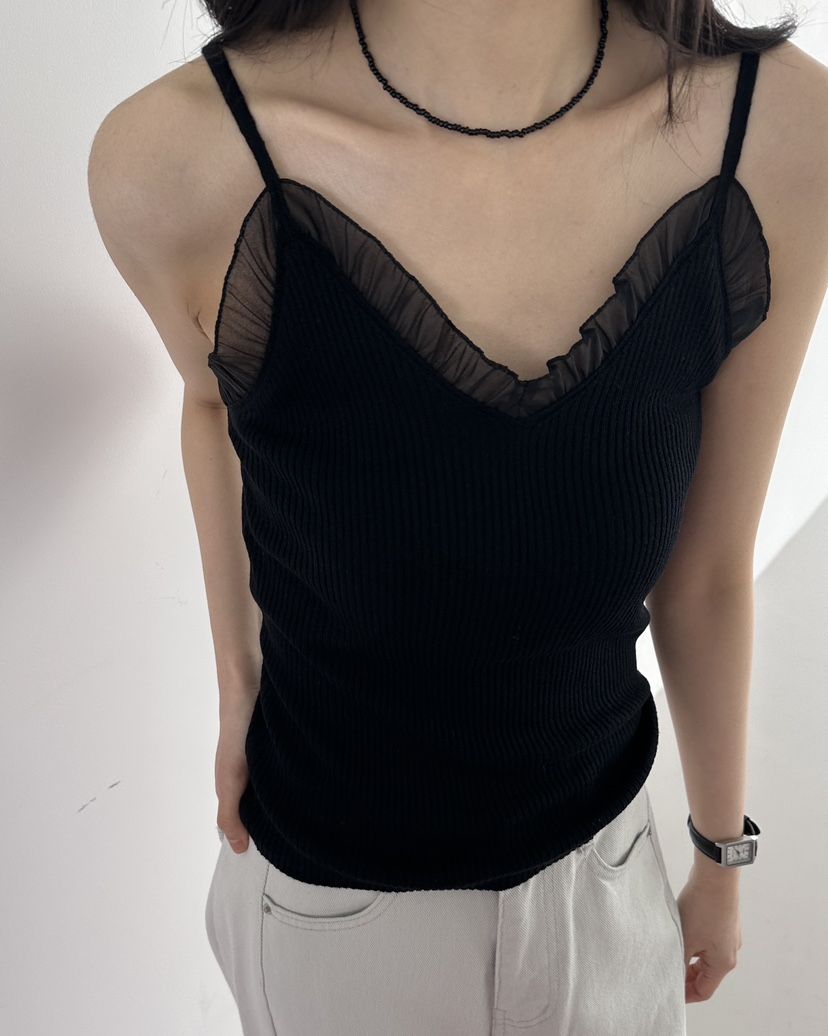 HOWDY韓國直郵女士新款休閑職業人氣熱賣時尚吊帶背心褶皺HOWDY吊帶/背心