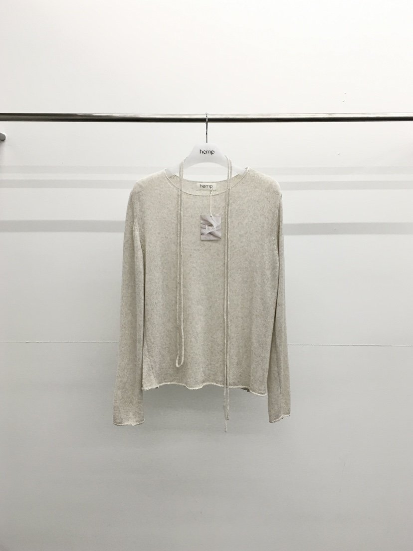 HEMP-P韓國東大門直郵女士新款推薦休閑時尚針織衫腰帶亞麻hemp針織衫