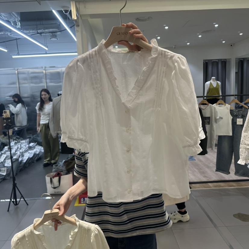 CLAFO韓國直郵女裝新款人氣時尚推薦26春夏熱賣襯衫蕾絲衫CLAFO襯衫/蕾絲衫