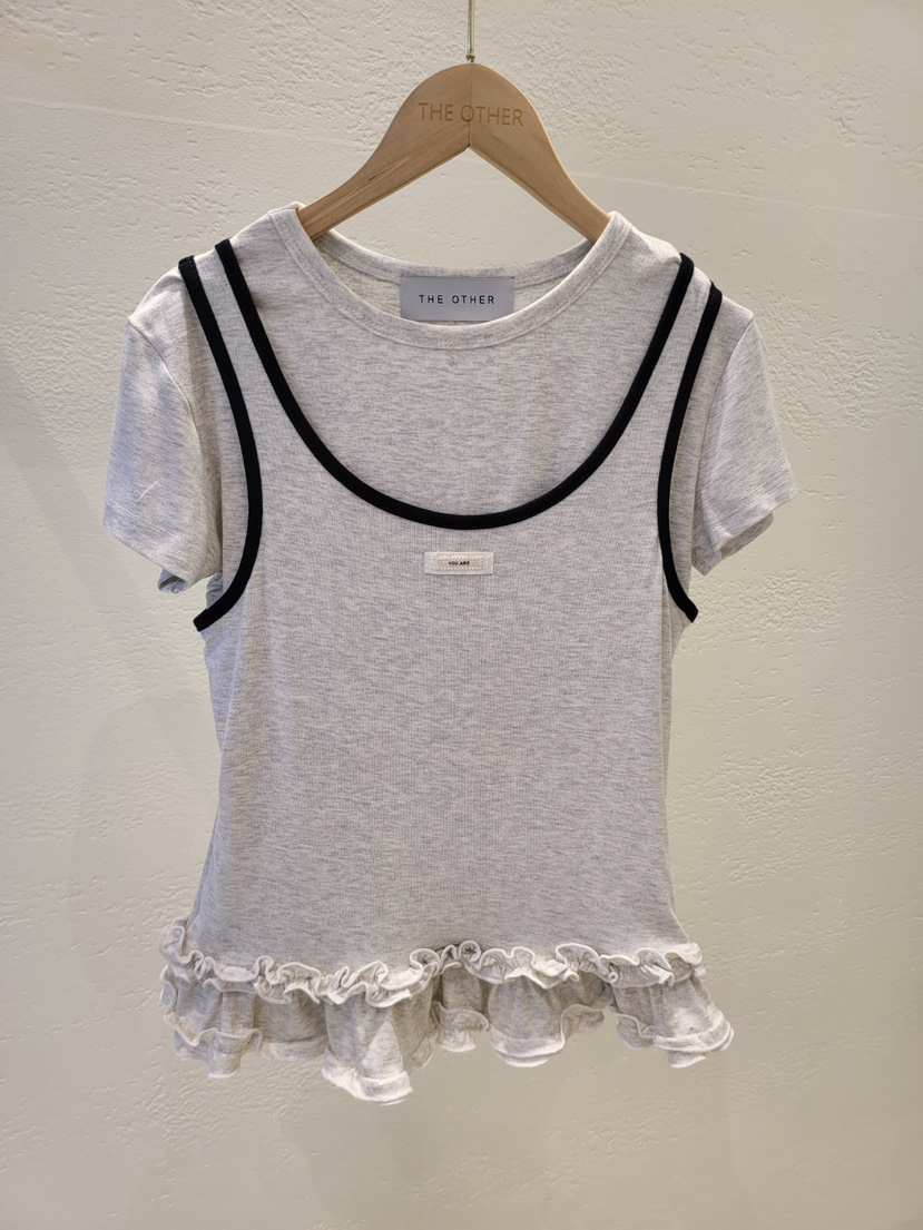 THE OTHER韓國代購女士新品休閑職業推薦人氣熱賣T恤假兩件THE OTHERT恤