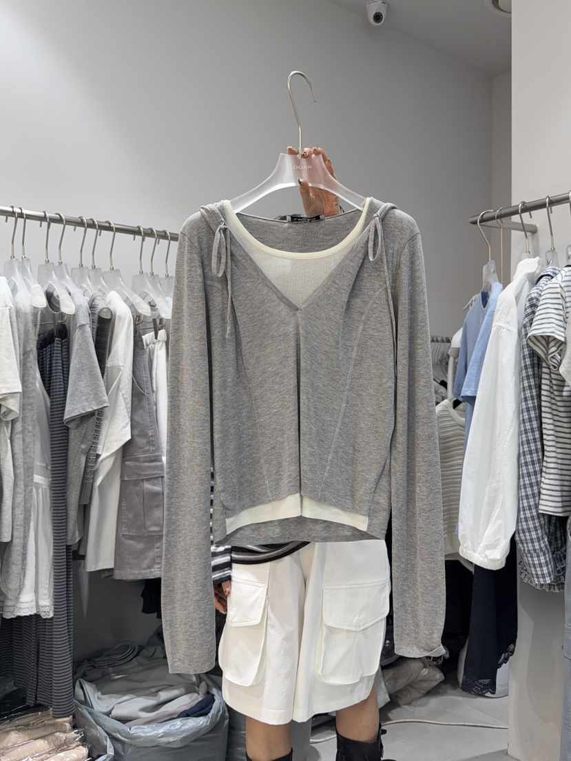 LOOKK/MIMME韓國東大門代購女裝新品人氣針織衫連帽針織衫雙層LOOKK/MIMME針織衫