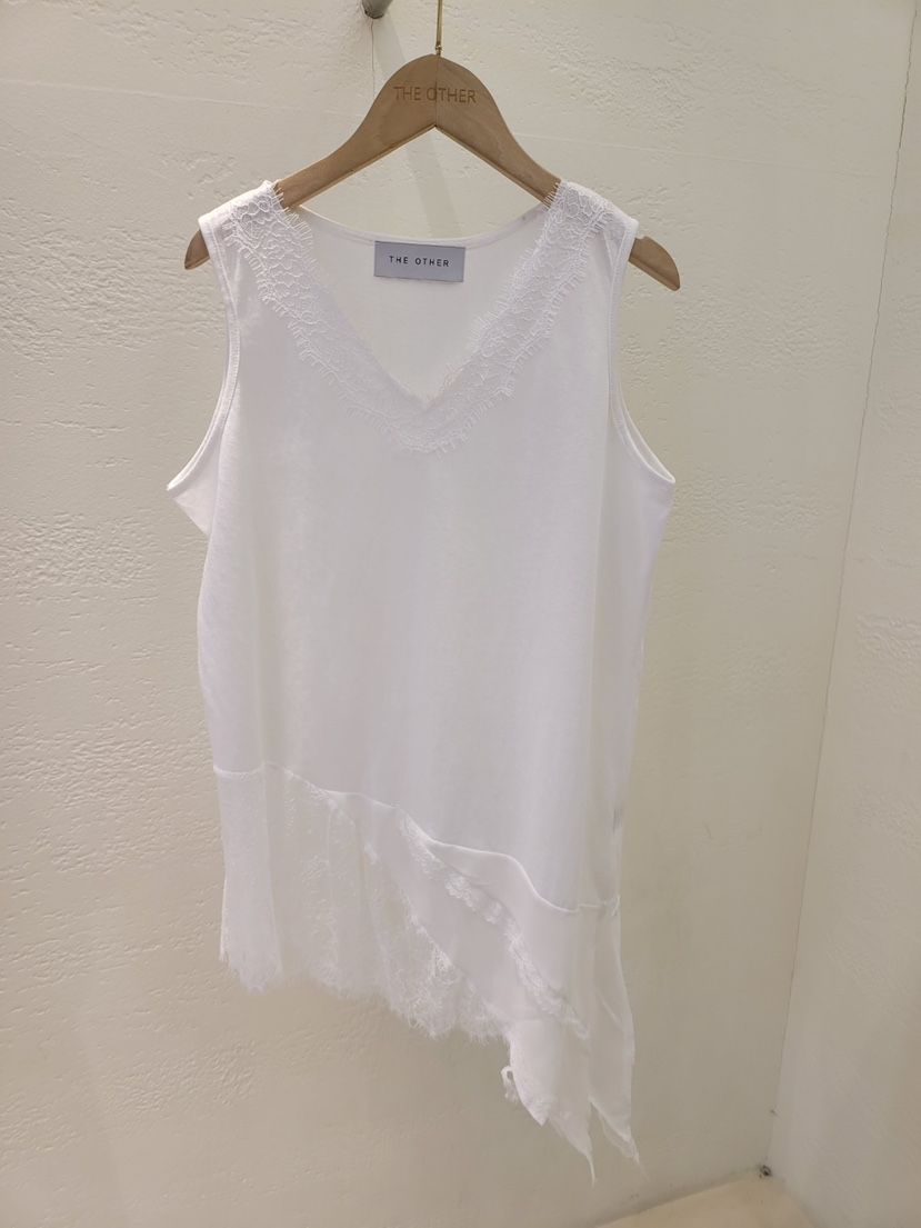 THE OTHER韓國東大門直郵女士新款推薦連衣裙不對稱蕾絲THE OTHER連衣裙