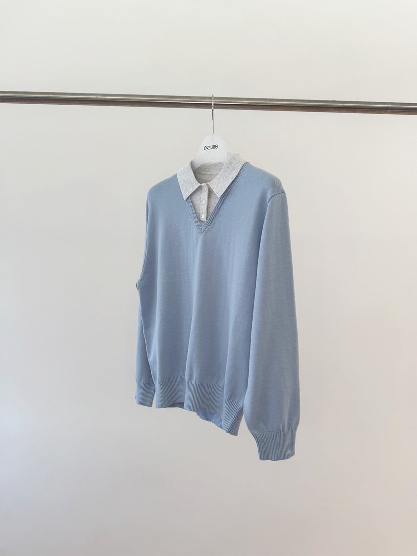 ERUME韓國直郵女裝新款時尚26春夏人氣推薦休閑針織衫假兩件ERUME針織衫