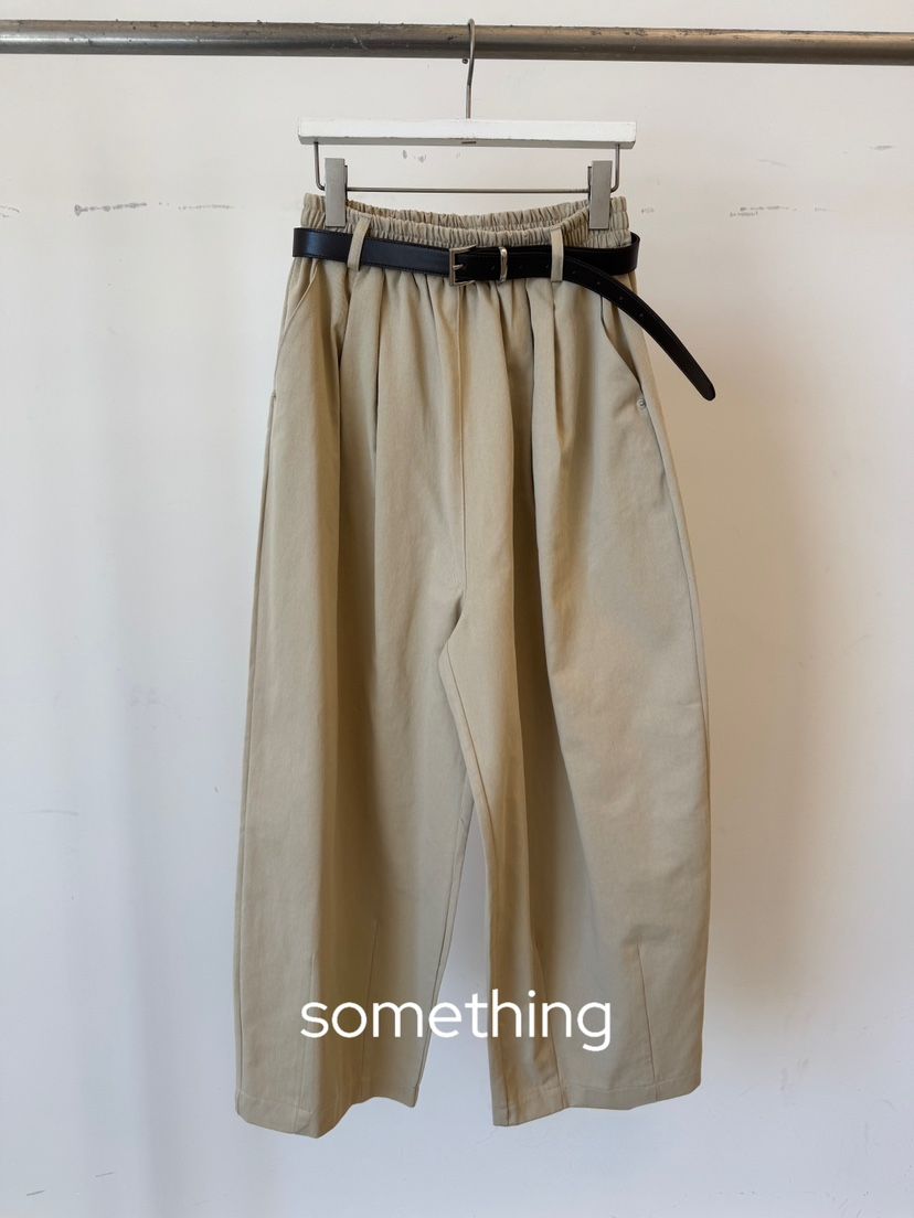 SOMETHING-L/FANCY韓國東大門直郵女裝新品休閑休閑褲含腰帶SOMETHING-L/FANCY休閑褲