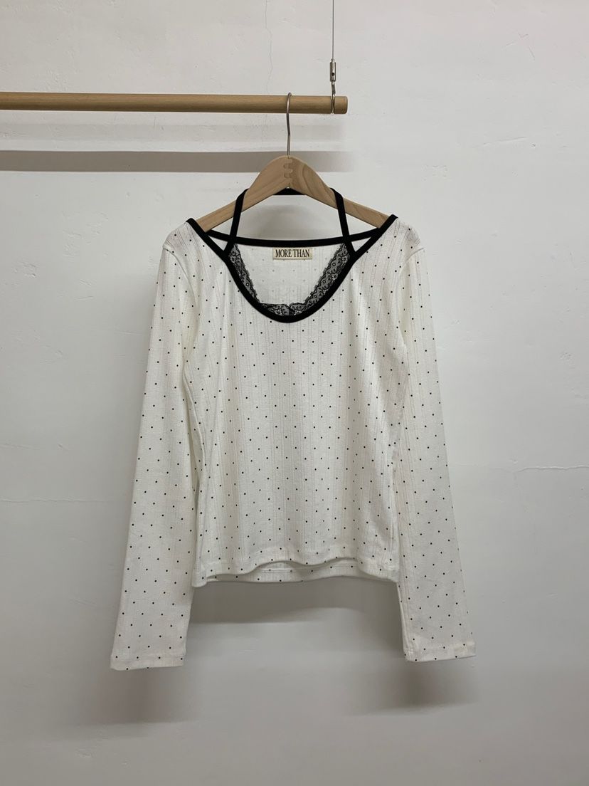 MORE THAN-P韓國東大門代購女士新款26春夏長袖T恤假兩件MORE THAN長袖T恤