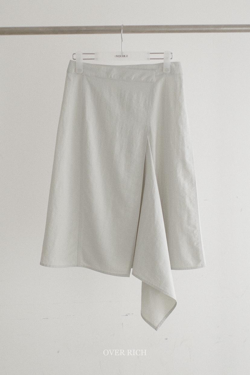 OVER RICH韓國東大門直郵女士新品時尚半身裙中短裙不對稱OVER RICH半身裙/中短裙