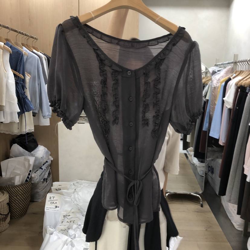 VILLABUTTON韓國代購女士新品休閑推薦人氣26春夏襯衫蕾絲衫VILLABUTTON襯衫/蕾絲衫