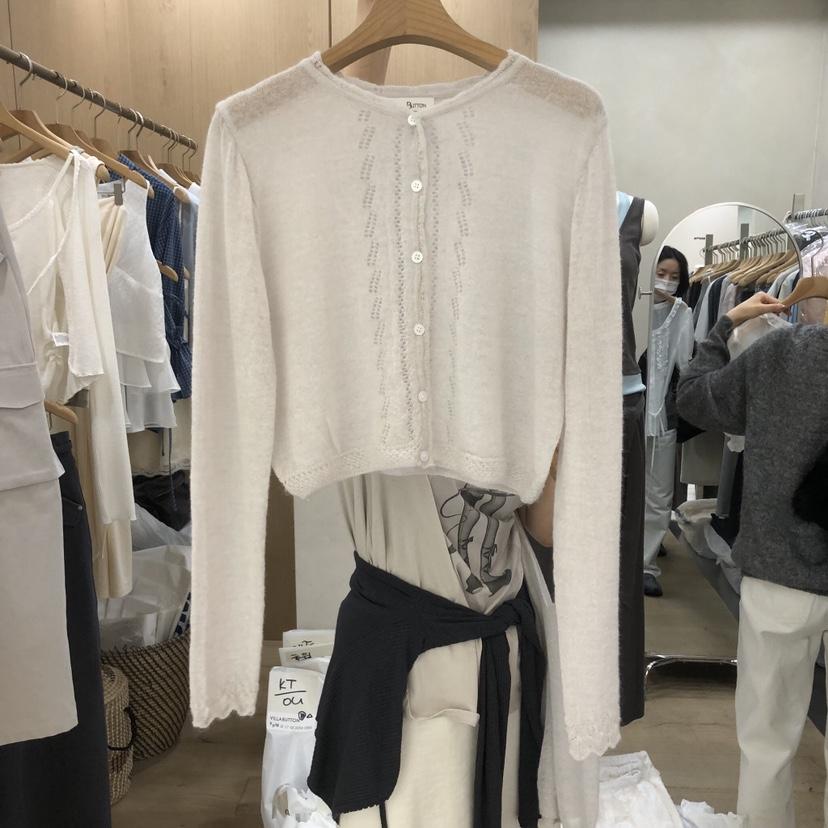 VILLABUTTON韓國直郵女士新品休閑職業針織衫不含內搭開衫VILLABUTTON針織衫