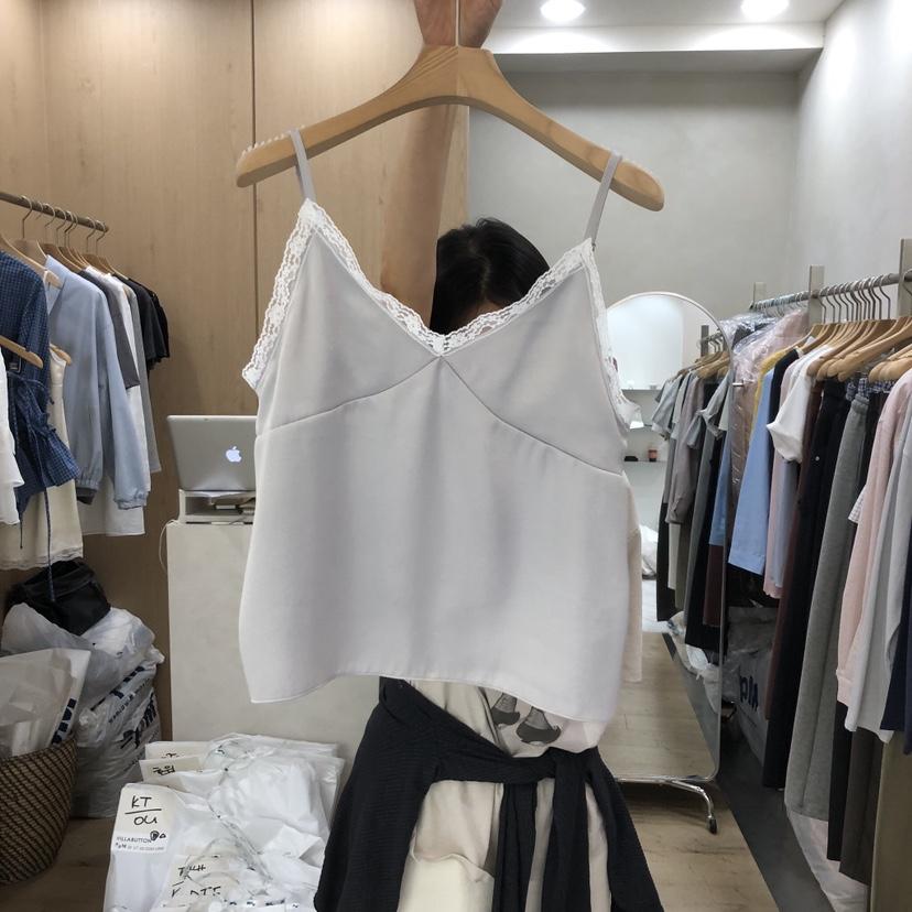 VILLABUTTON韓國東大門直郵女裝新品時尚休閑吊帶背心蕾絲VILLABUTTON吊帶/背心