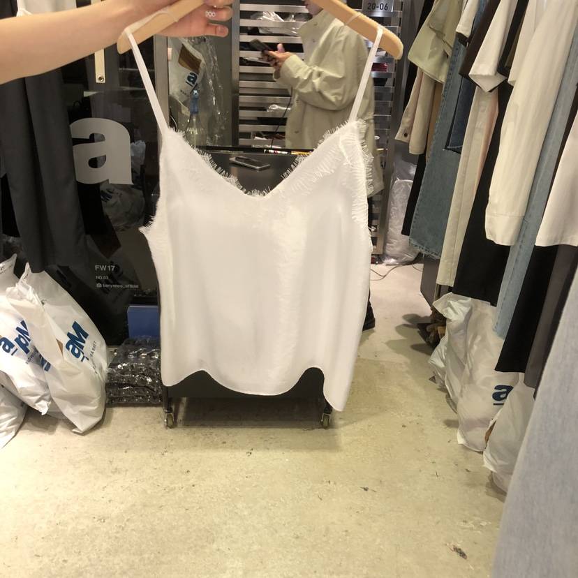 BANY ANCO韓國代購女士新款時尚職業休閑吊帶背心蕾絲緞面BANY ANCO吊帶/背心