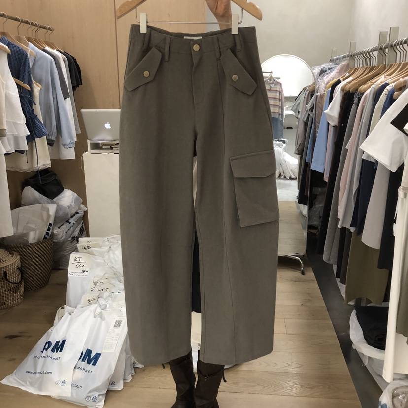 VILLABUTTON韓國東大門代購女裝新品推薦26春夏休閑褲口袋VILLABUTTON休閑褲