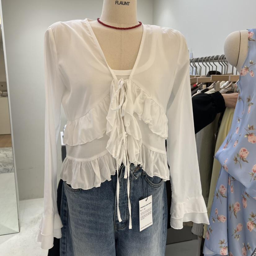 FLAUNT韓國代購女士新品人氣職業熱賣襯衫蕾絲衫不含內搭FLAUNT襯衫/蕾絲衫