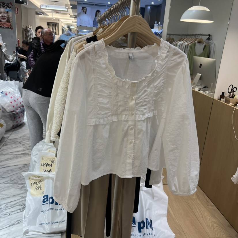 FOREST韓國直郵實拍女裝新品26春夏休閑時尚職業襯衫蕾絲衫FOREST襯衫/蕾絲衫