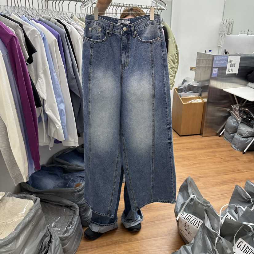 GABIZON韓國直郵實拍女裝新款時尚人氣職業牛仔褲水洗鏤空GABIZON牛仔褲