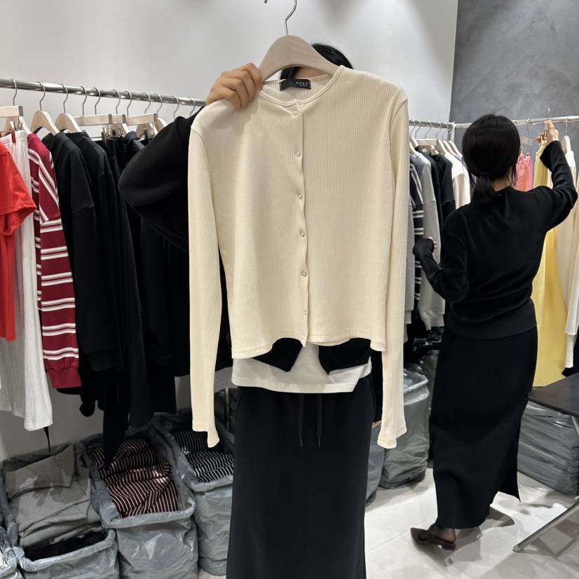 OPEN韓國直郵女士新款時尚職業人氣推薦休閑26春夏針織衫開衫OPEN針織衫