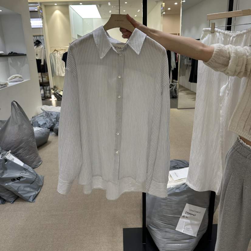 VEGETABLE韓國代購女裝新品職業26春夏休閑人氣襯衫蕾絲衫VEGETABLE襯衫/蕾絲衫