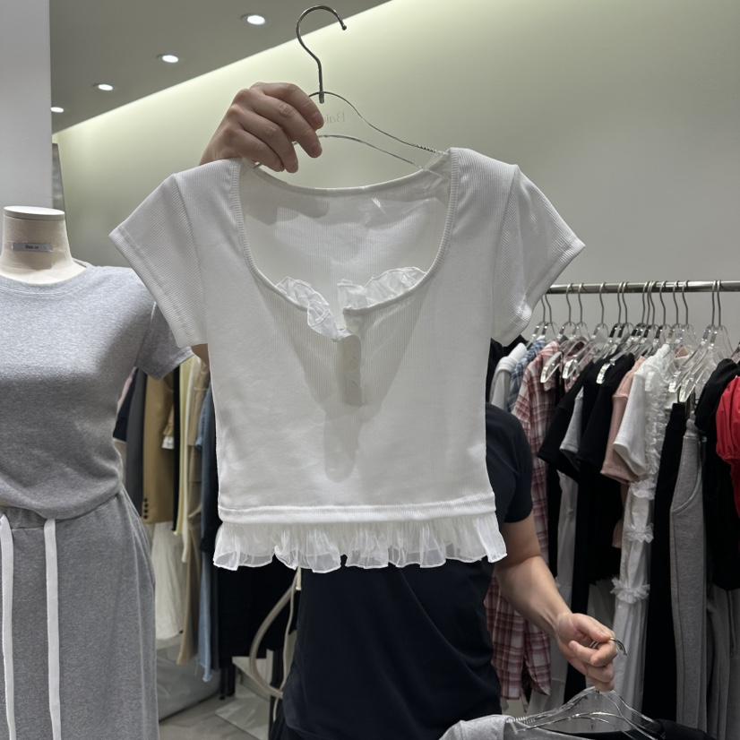 BAIE.38韓國直郵女裝新款26春夏人氣休閑職業時尚T恤假兩件BAIE.38T恤