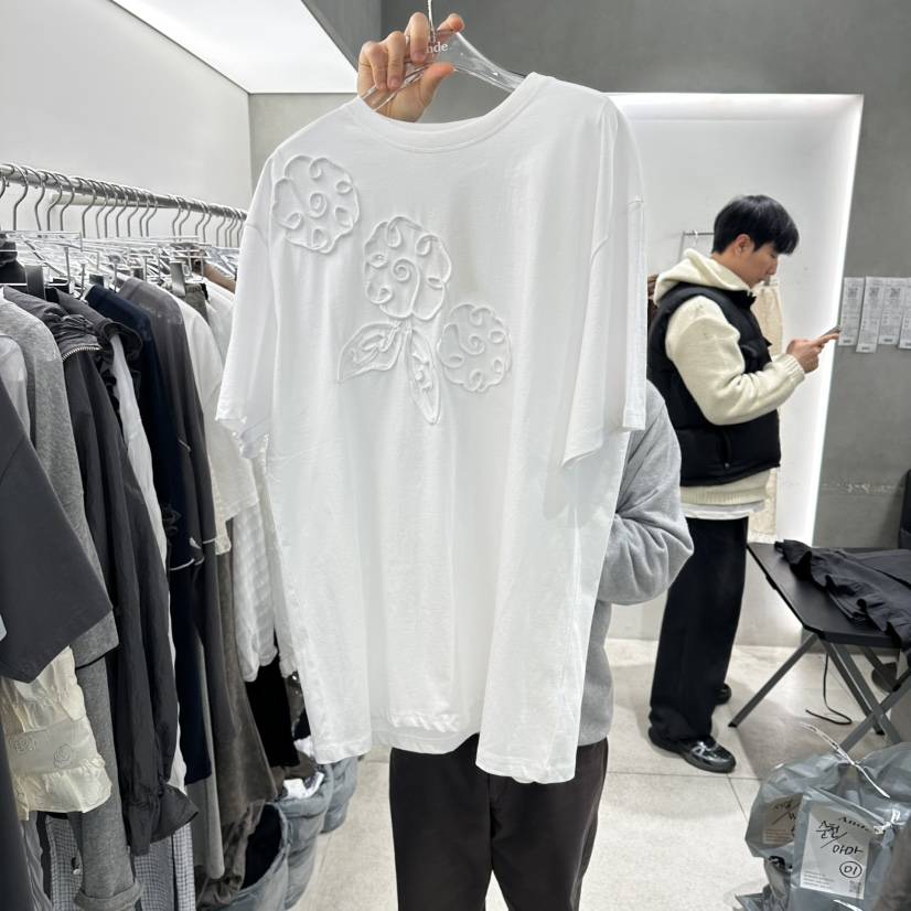 ANDE韓國直郵實拍女士新款熱賣職業26春夏休閑人氣T恤繡花AndeT恤