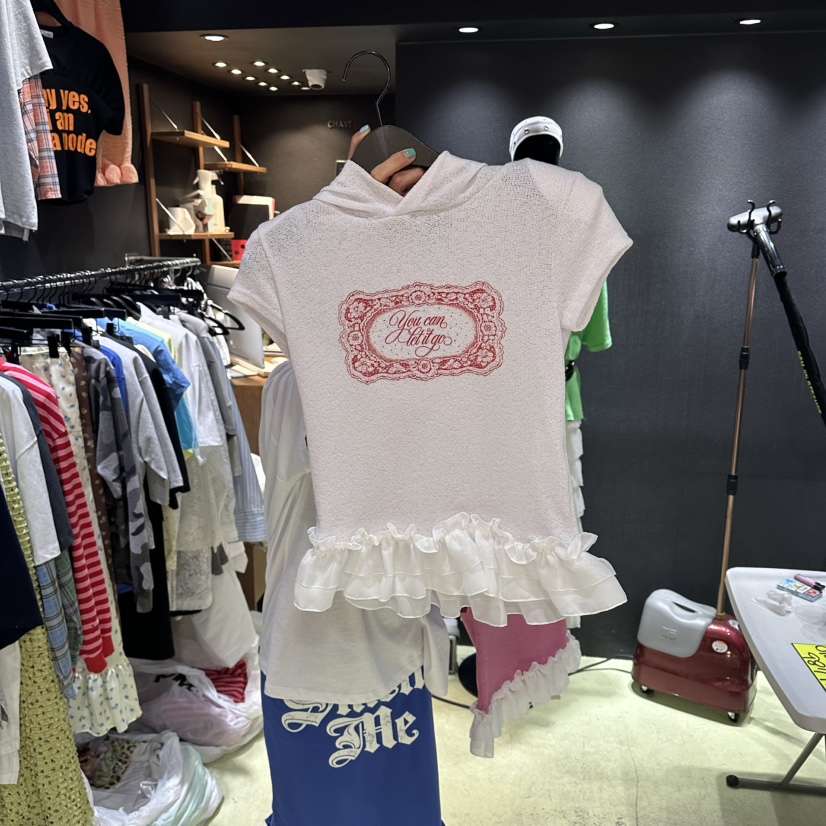 CHAVI東大門直郵女士新款人氣職業時尚熱賣26春夏T恤蕾絲CHAVIT恤