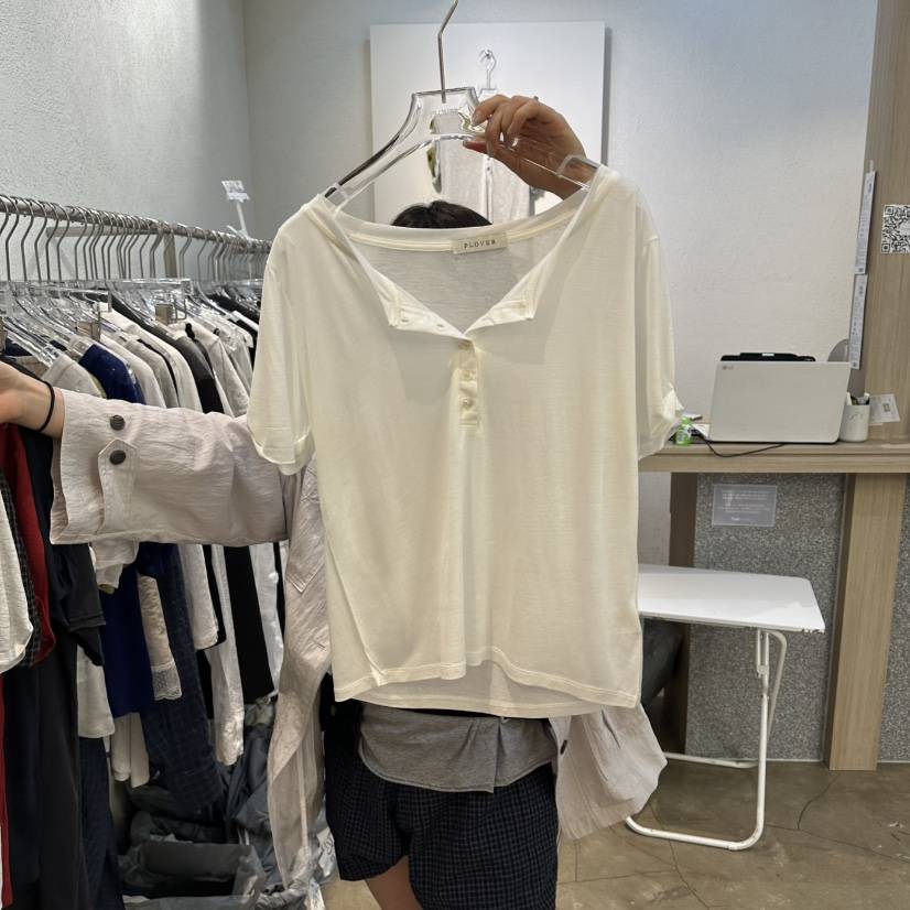 PLOVER韓國直郵女裝新品人氣熱賣休閑推薦26春夏職業時尚T恤PLO_VERT恤