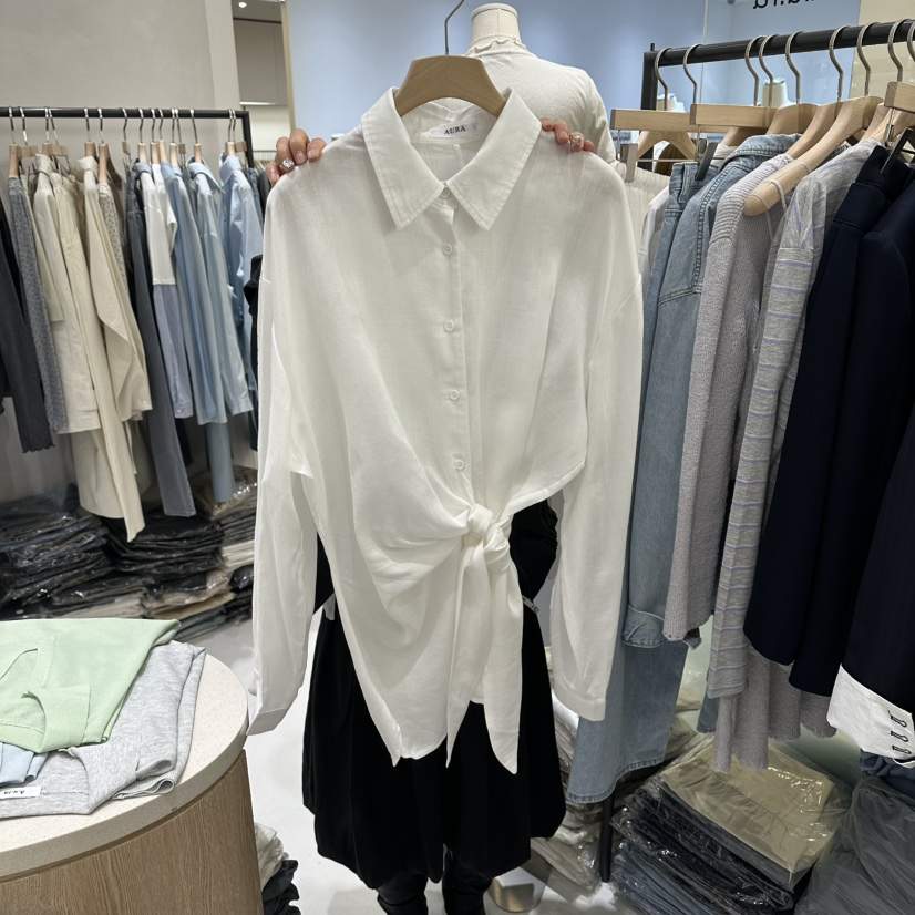 AURA韓國東大門直郵女裝新品推薦休閑熱賣人氣襯衫蕾絲衫Au ra襯衫/蕾絲衫