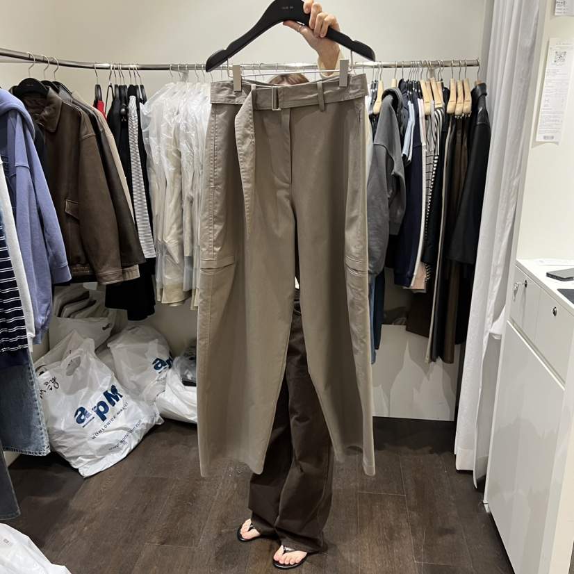 OURIN/THIS IS韓國東大門直郵女裝新款推薦休閑褲含腰帶OURIN/THIS IS休閑褲