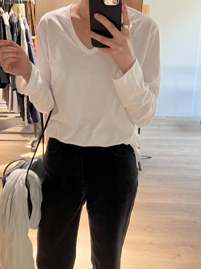 MYOS韓國東大門直郵女士新品休閑推薦長袖T恤不含內搭V領MYOS長袖T恤