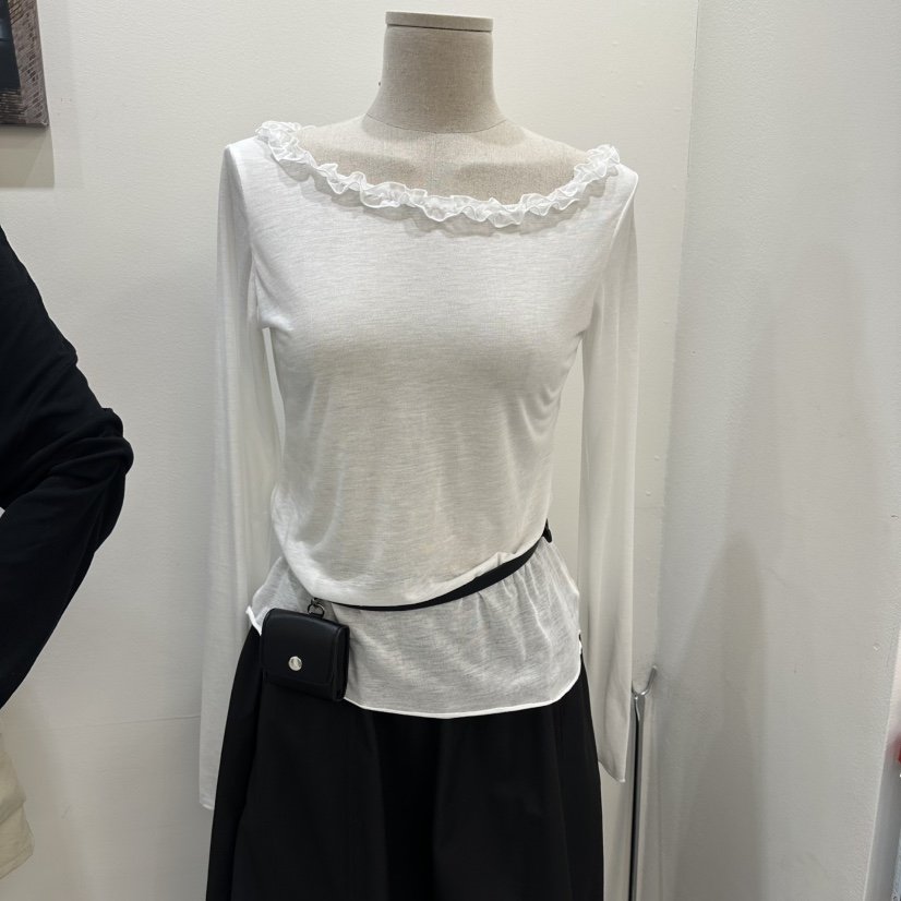 DELIGHT-L東大門實拍女士新款26春夏長袖T恤不含包荷葉邊DELIGHT-L長袖T恤