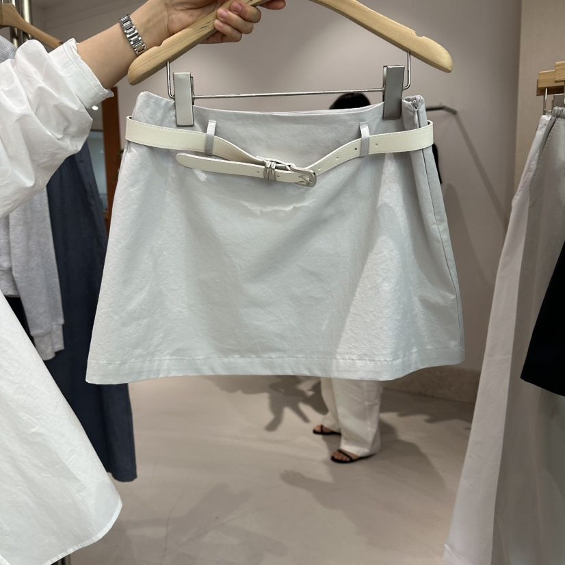 ANDMORE BUTTON韓國東大門代購女士新品時尚26春夏短裙含腰帶ANDMORE BUTTON短裙