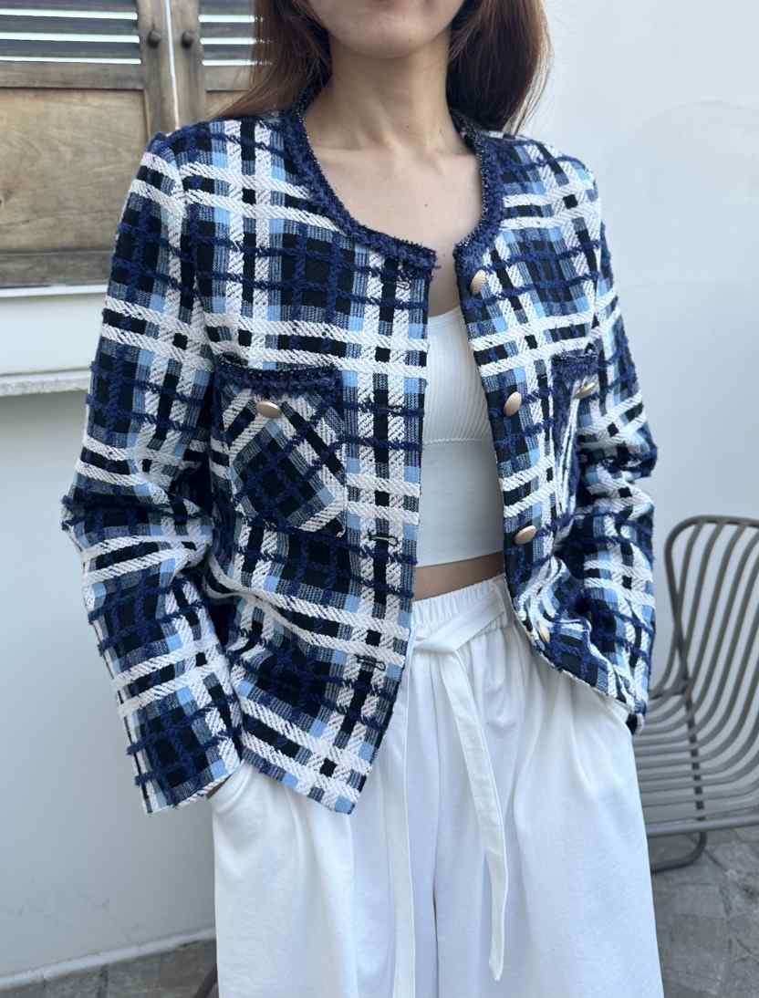 CLASSY-O東大門實拍女士新品職業推薦熱賣休閑夾克花呢格子CLASSY-O夾克