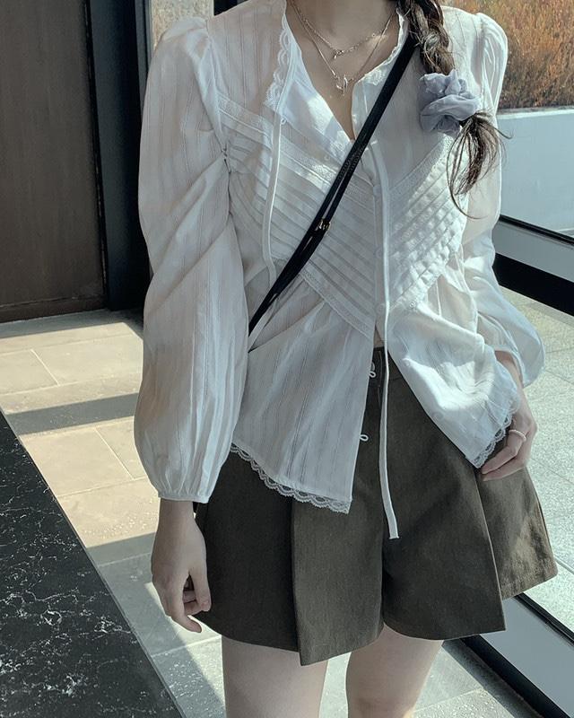 FRILL-T/DADA東大門代購女士新款真品時尚休閑襯衫蕾絲衫FRILL-T/DADA襯衫/蕾絲衫