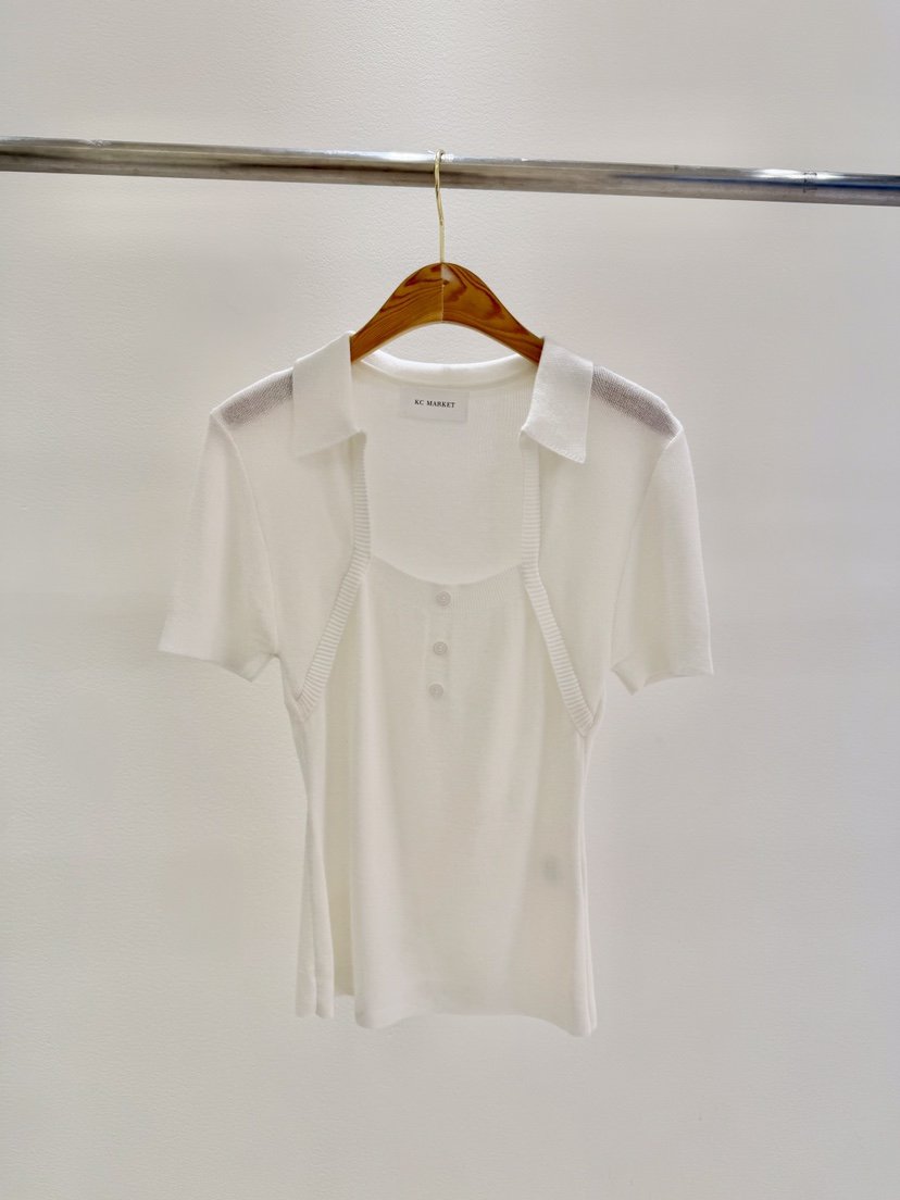KC MARKET東大門代購女士新款休閑人氣職業推薦針織衫紐扣KC MARKET針織衫