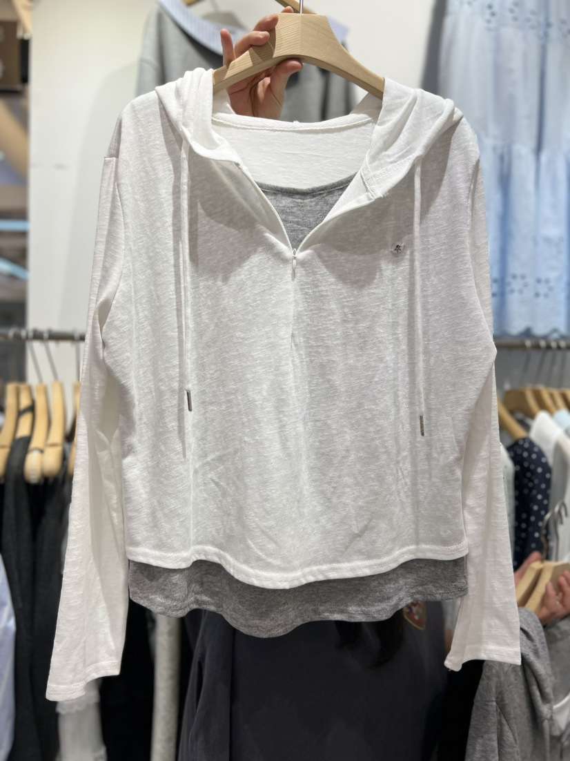 OLA韓國代購女士新款職業人氣推薦熱賣26春夏長袖T恤連帽衫mellor/OLA長袖T恤