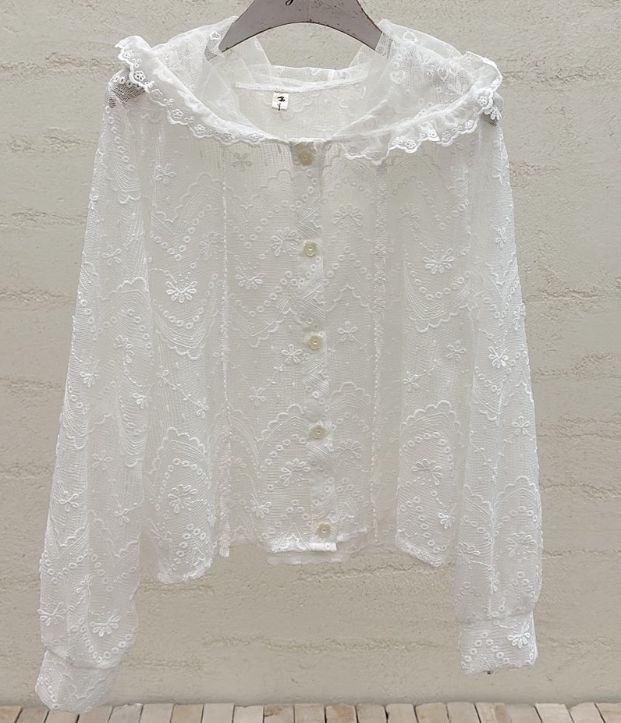 YARD韓國東大門代購女士新款休閑人氣熱賣襯衫蕾絲衫刺繡YARD襯衫/蕾絲衫