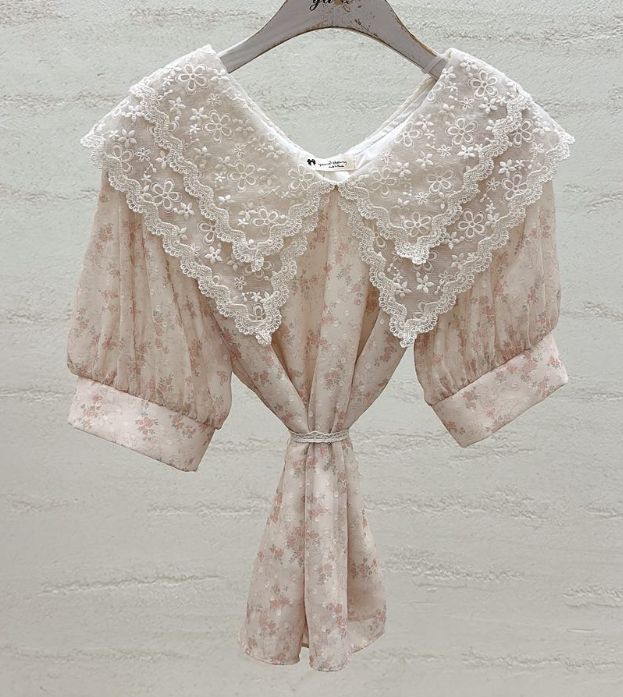 YARD韓國直郵女裝新款26春夏熱賣休閑推薦襯衫蕾絲衫刺繡YARD襯衫/蕾絲衫