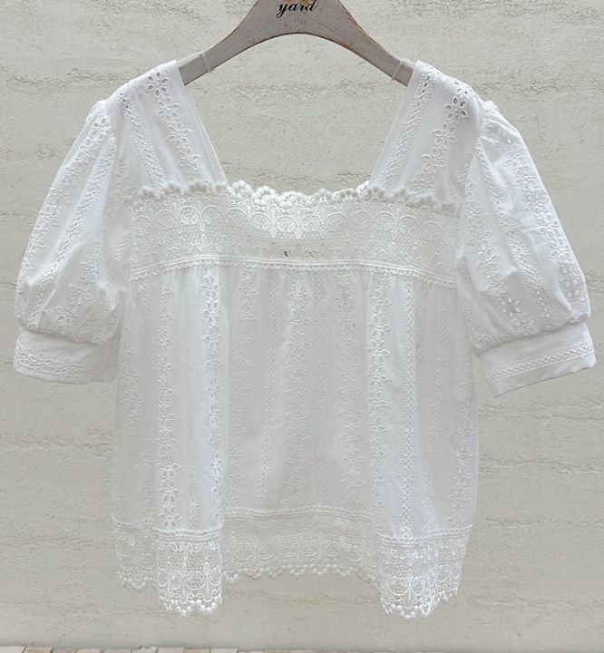 YARD韓國東大門直郵女士新品熱賣職業推薦襯衫蕾絲衫刺繡YARD襯衫/蕾絲衫