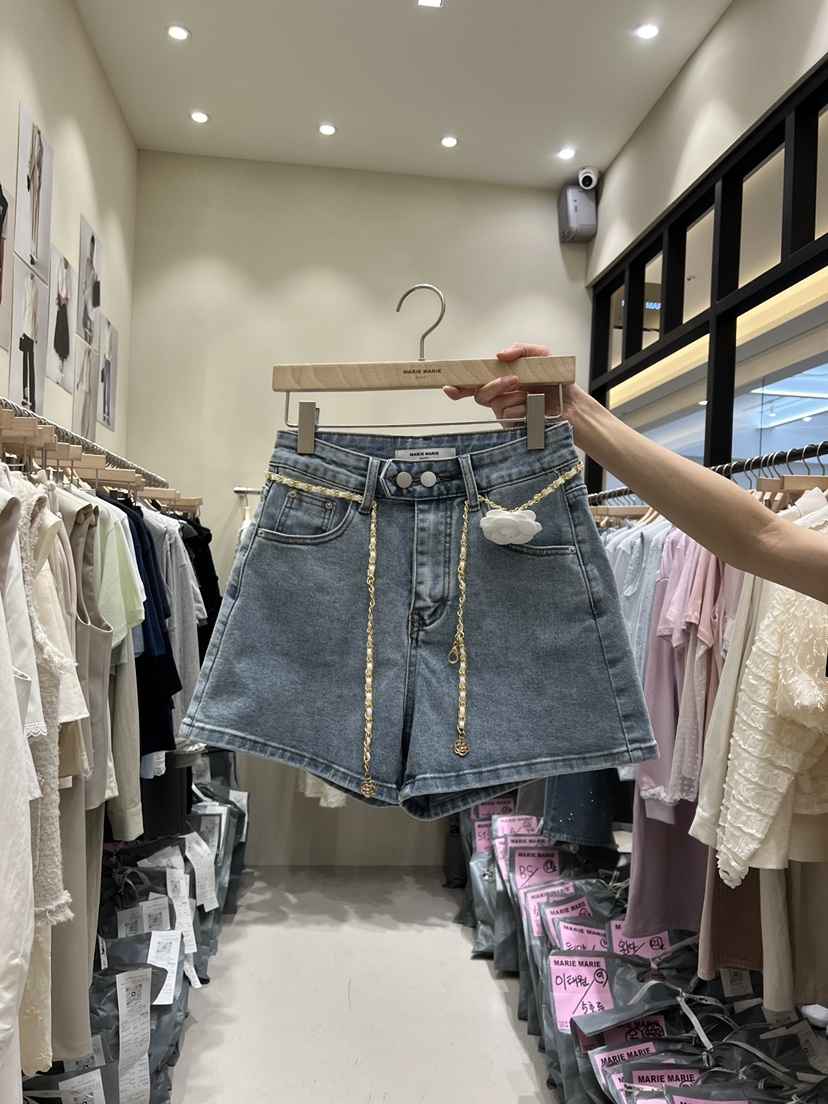 MARIE MARIE韓國直郵女士新品休閑職業熱賣時尚短褲含腰繩MARIE MARIE短褲