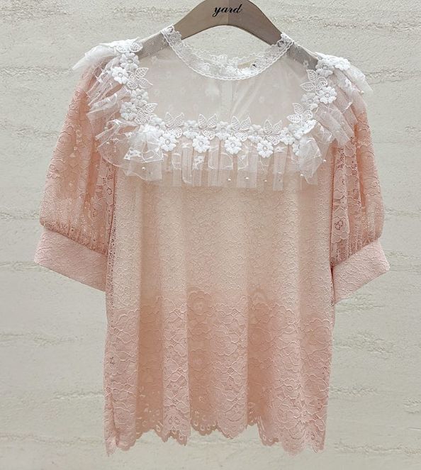 YARD韓國直郵實拍女裝新品休閑熱賣人氣職業時尚襯衫蕾絲衫YARD襯衫/蕾絲衫