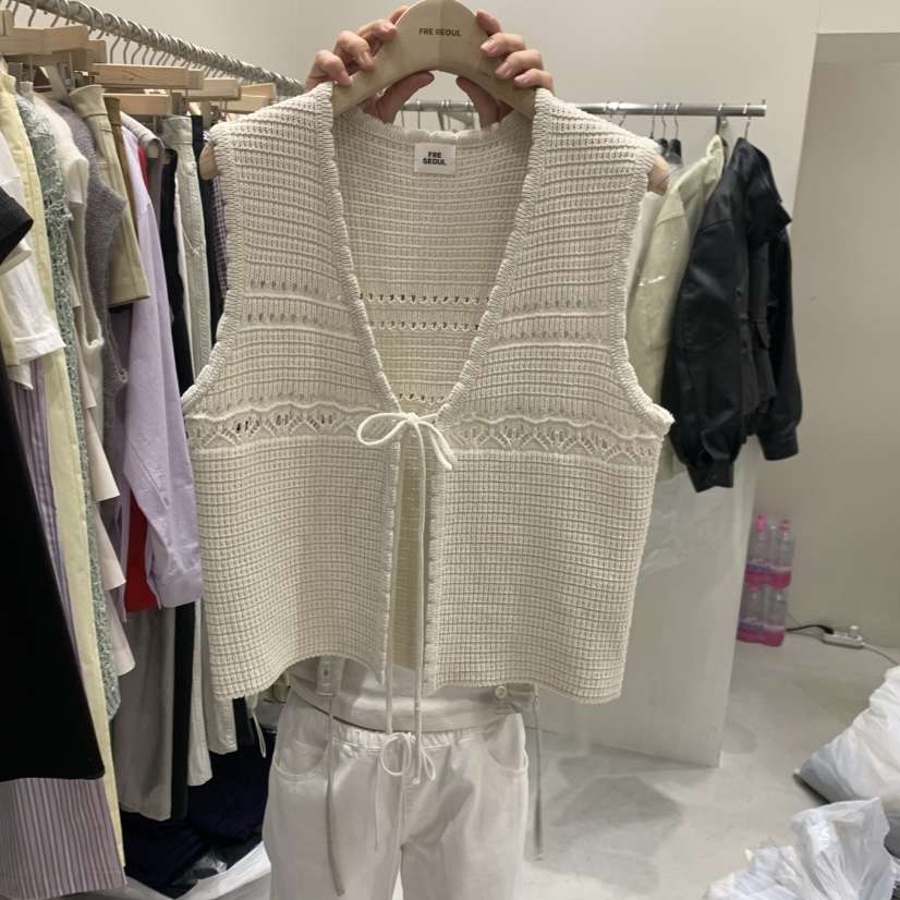 FRE韓國直郵女士新款26春夏人氣推薦馬甲不含內搭鉤針編織FRE SEOUL馬甲