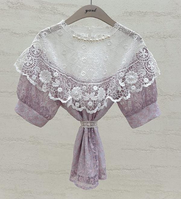 YARD韓國直郵實拍女士新品時尚熱賣人氣26春夏襯衫蕾絲衫YARD襯衫/蕾絲衫