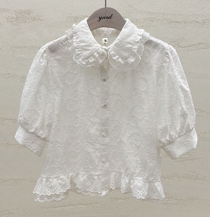 YARD韓國直郵實拍女裝新款時尚休閑26春夏推薦襯衫蕾絲衫YARD襯衫/蕾絲衫