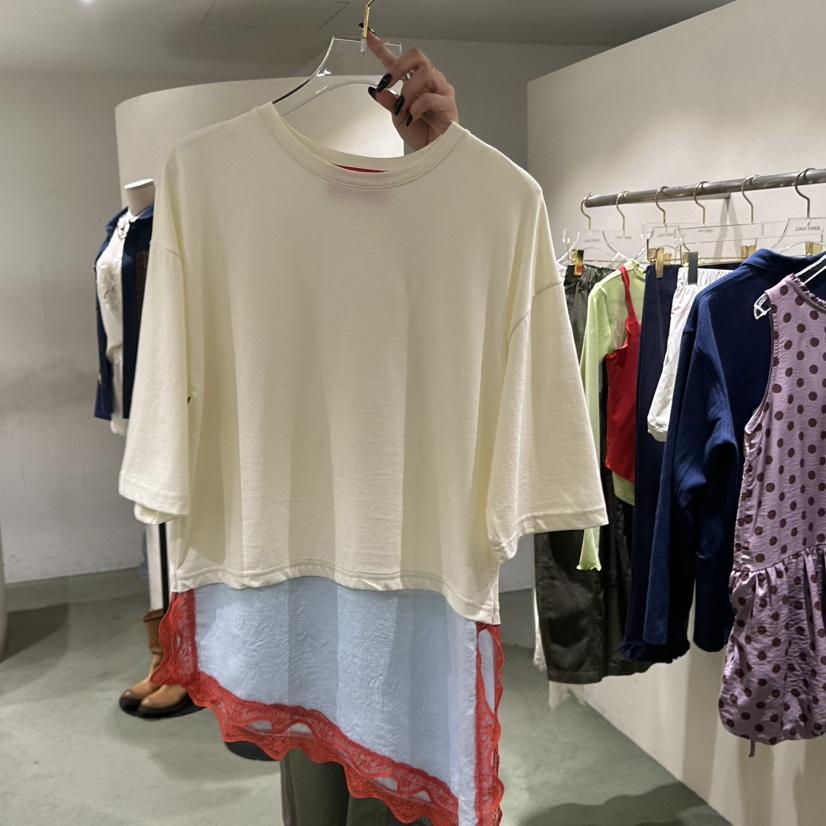 JERRY HALL-P韓國東大門直郵女士新品職業26春夏T恤假兩件JERRY HALLT恤