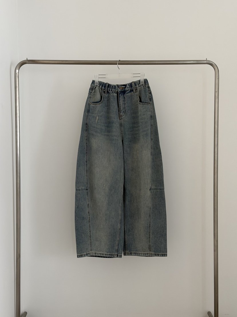 RIVER RAIN韓國直郵實拍女裝新品休閑熱賣26春夏牛仔褲條紋RIVER RAIN牛仔褲