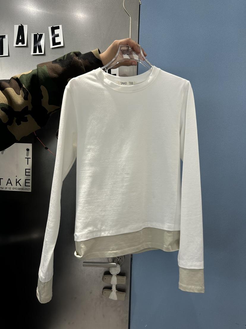 TAKE TEE韓國直郵實拍女士新款26春夏職業長袖T恤假兩件TAKE TEE長袖T恤