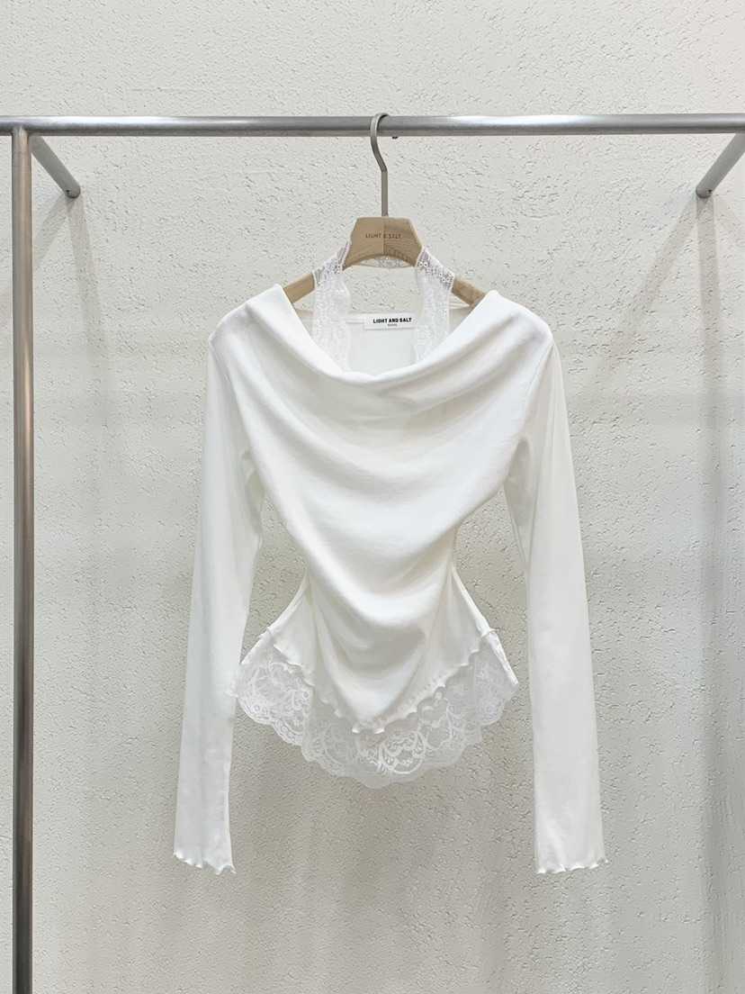 LIGHT AND SALT韓國東大門代購女裝新品職業長袖T恤假兩件LIGHT AND SALT長袖T恤