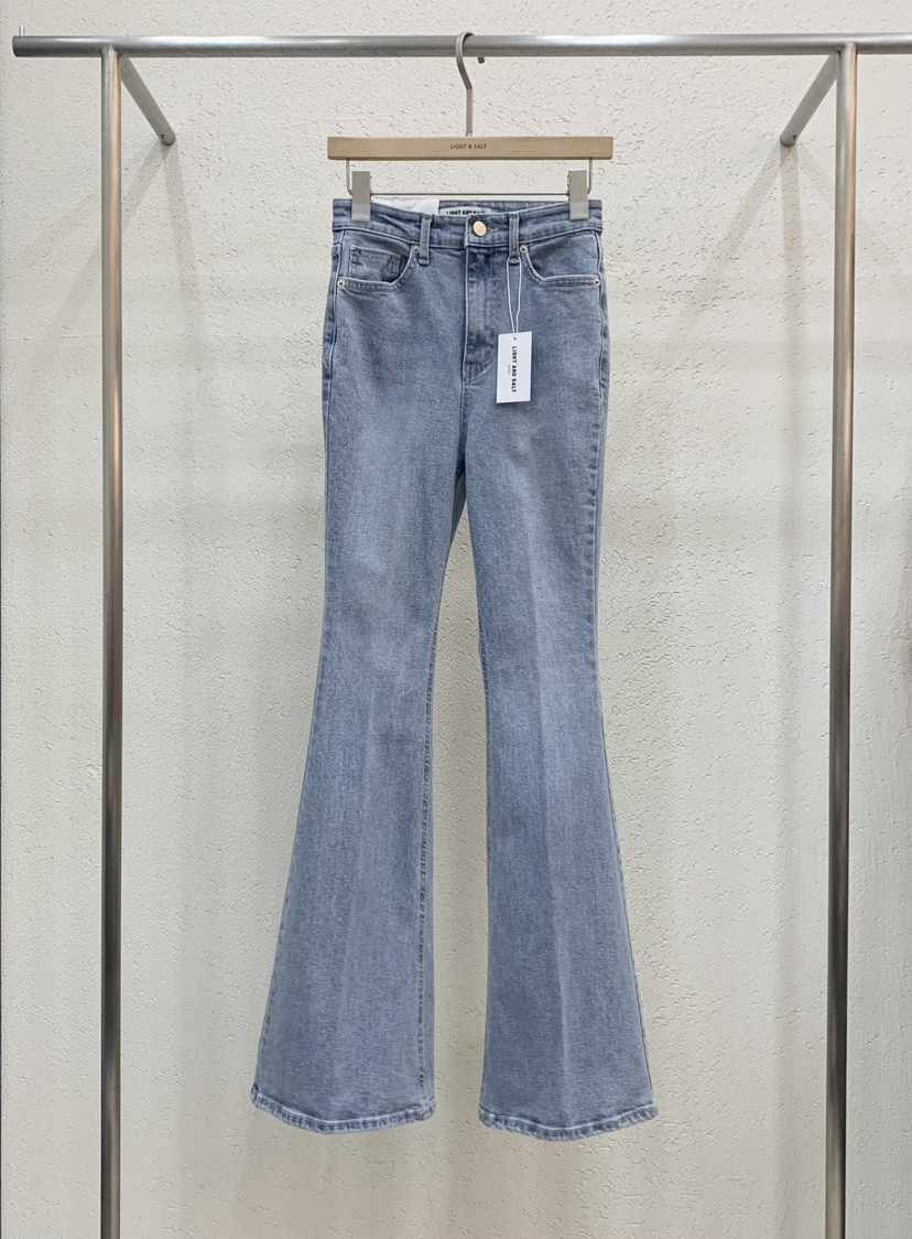 LIGHT AND SALT韓國東大門直郵女士新品職業牛仔褲喇叭LIGHT AND SALT牛仔褲